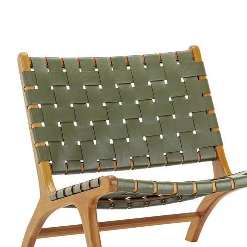 Casey Woven Cowhide Leather Lounge Chair
