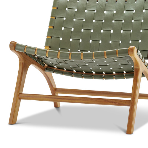 Casey Woven Cowhide Leather Lounge Chair