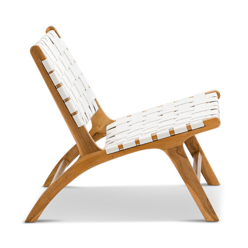Casey Woven Cowhide Leather Lounge Chair