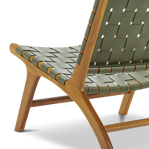 Casey Woven Cowhide Leather Lounge Chair
