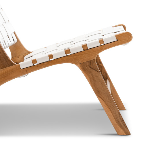 Casey Woven Cowhide Leather Lounge Chair