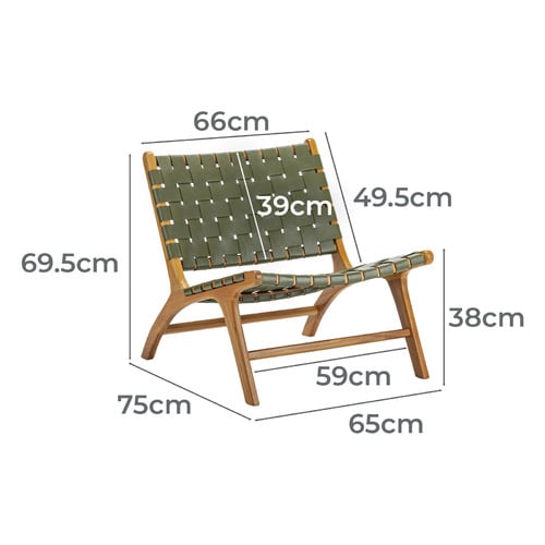 Casey Woven Cowhide Leather Lounge Chair