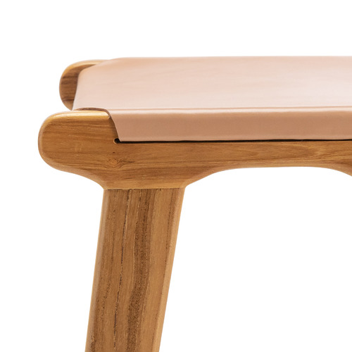 66cm Casey Flat Cowhide Leather Barstool