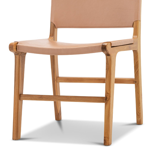 Casey Flat Cowhide Leather Dining Chairs