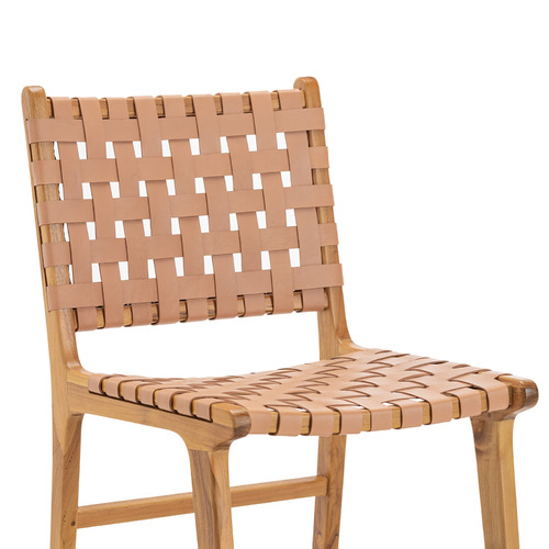 Casey Woven Cowhide Leather Dining Chairs