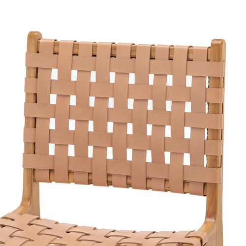 Casey Woven Cowhide Leather Dining Chairs