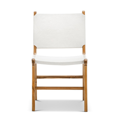 Casey Flat Cowhide Leather Dining Chairs
