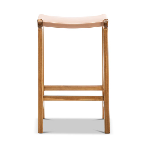 66cm Casey Flat Cowhide Leather Barstool