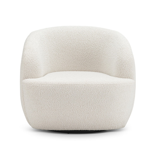 Continental Designs Cream Cuddle Swivel Boucle Armchair | Temple & Webster