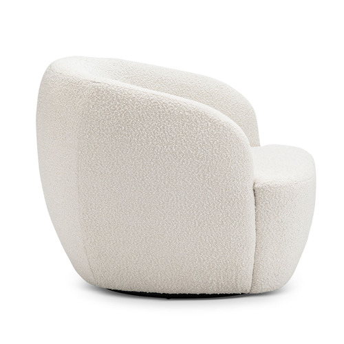 Continental Designs Cream Cuddle Swivel Boucle Armchair | Temple & Webster