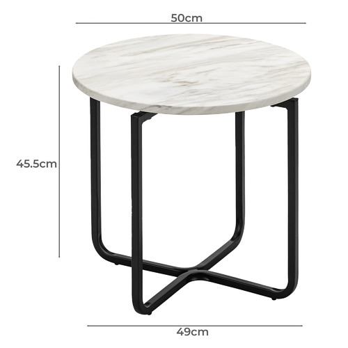 Orly Ivory Marble Side Table