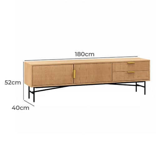 Tabitha 180cm Ripple Slatted Tv Unit