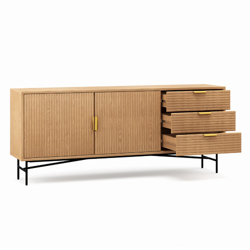 Tabitha 180cm Ripple Slatted Sideboard