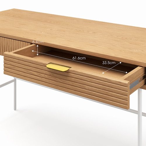 Thalia 2 Drawer Ripple Slatted Desk