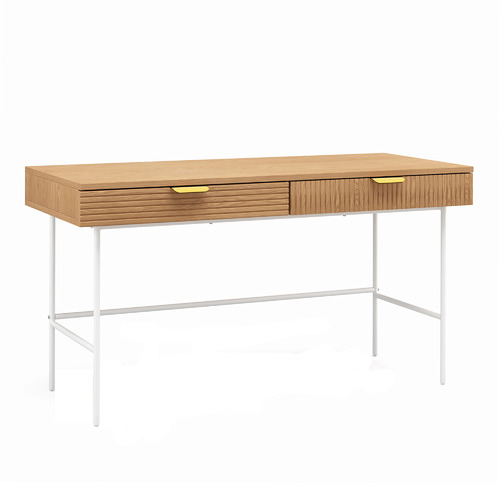Thalia 2 Drawer Ripple Slatted Desk