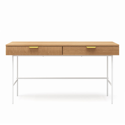 Thalia 2 Drawer Ripple Slatted Desk