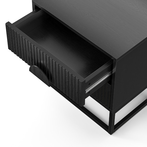 Tessa 2 Drawer Ripple Slatted Bedside Table
