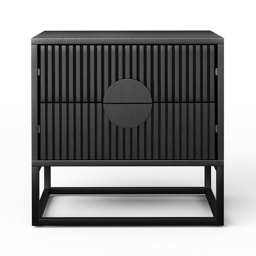 Tessa 2 Drawer Ripple Slatted Bedside Table