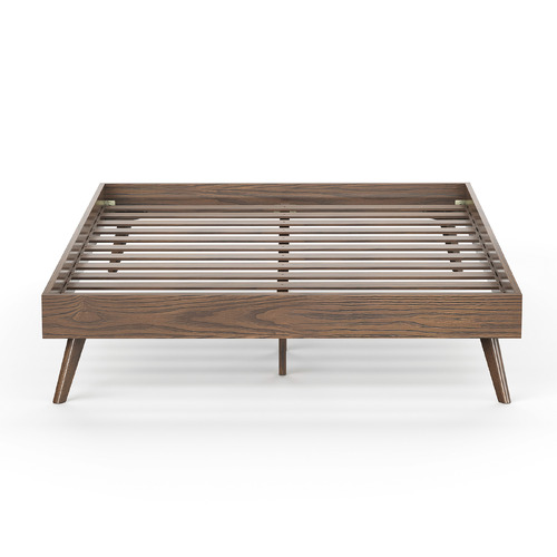 Malin Walnut Wood Queen Bed Base