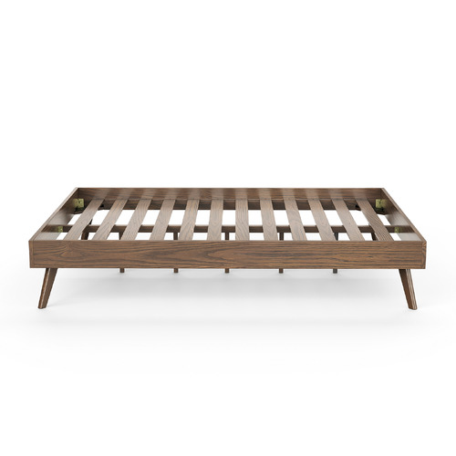 Malin Walnut Wood Queen Bed Base