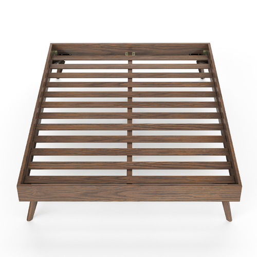 Malin Walnut Wood Queen Bed Base