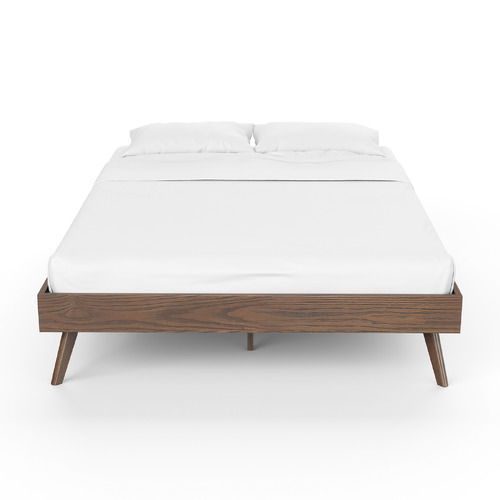 Malin Walnut Wood Queen Bed Base