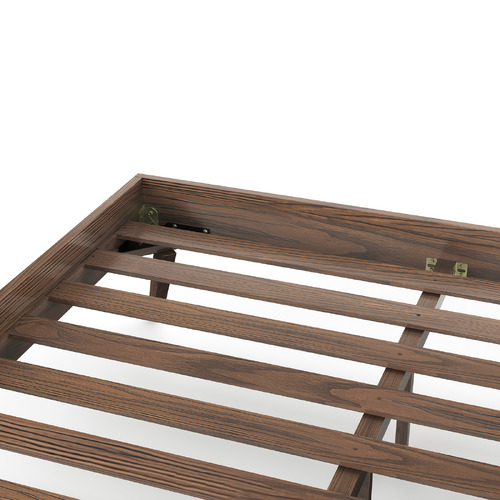 Malin Walnut Wood Queen Bed Base