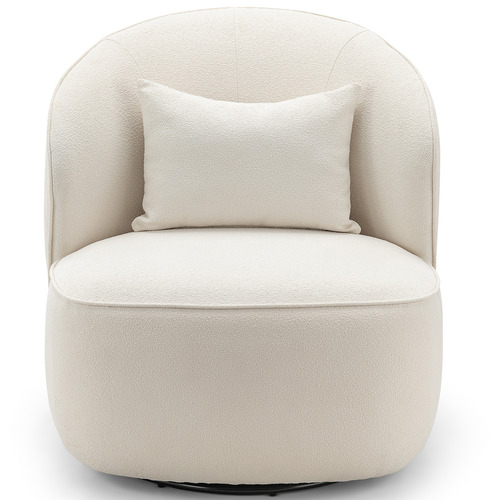 Continental Designs Eli Boucle Swivel Lounge Chair | Temple & Webster