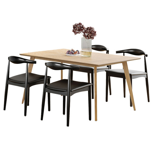 4 Seater Kylen Rectangular Dining Table & Chair Set Temple & ster