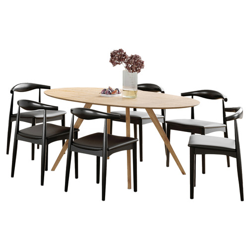 6 Seater Kylen Oval Dining Table & Chair Set