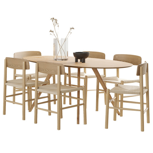 6 Seater Griffin Oval Dining Table & Chair Set