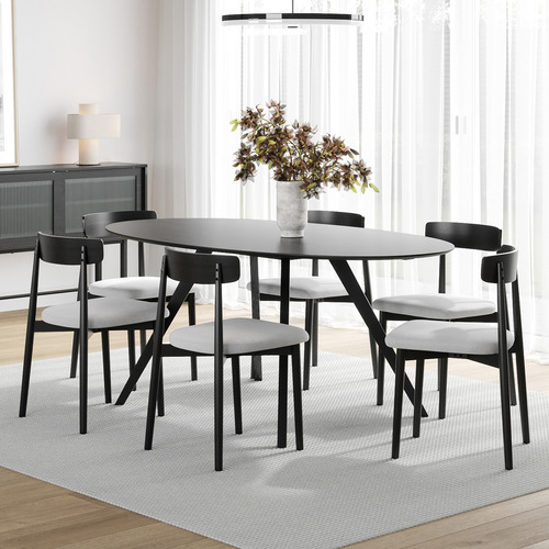 6 Seater Finn Oval Dining Table & Chair Set