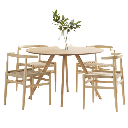 4 Seater Adriel Round Dining Table & Chair Set