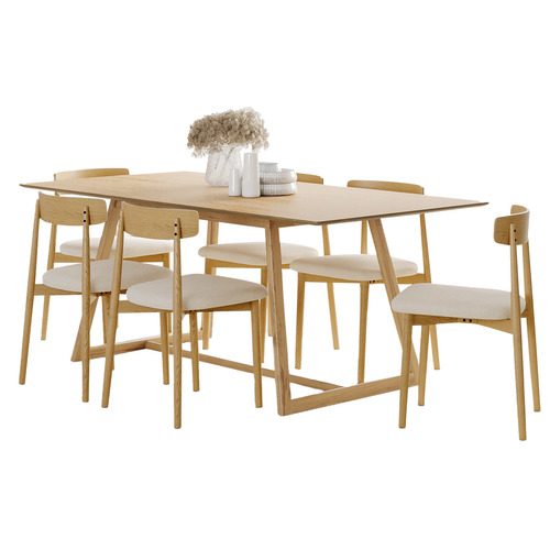 6 Seater Finn Dining Table & Chair Set | Temple & Webster