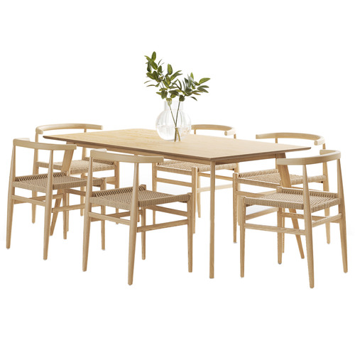 6 Seater Adriel Rectangular Dining Table & Chair Set