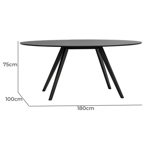 6 Seater Dayton Oval Dining Table & Chair Set
