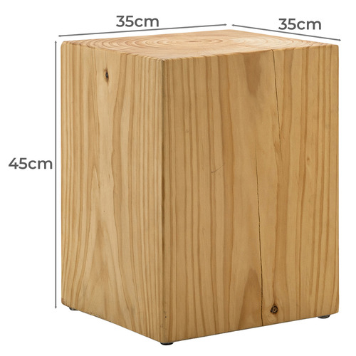 Natural Idalia Pine Wood Stool