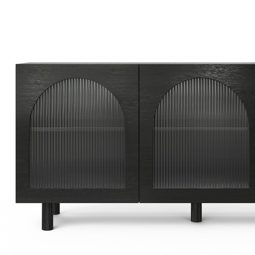Jaydon 3 Door Fluted Glass Arch Sideboard