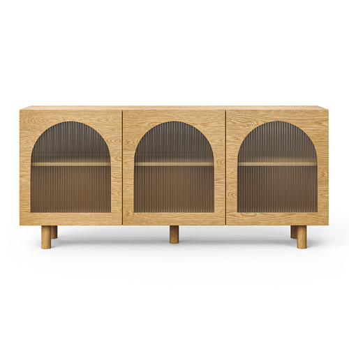 Jaydon 3 Door Fluted Glass Arch Sideboard