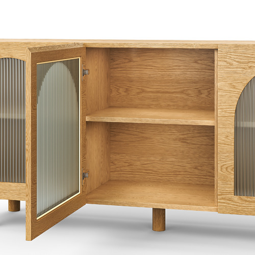 Jaydon 3 Door Fluted Glass Arch Sideboard