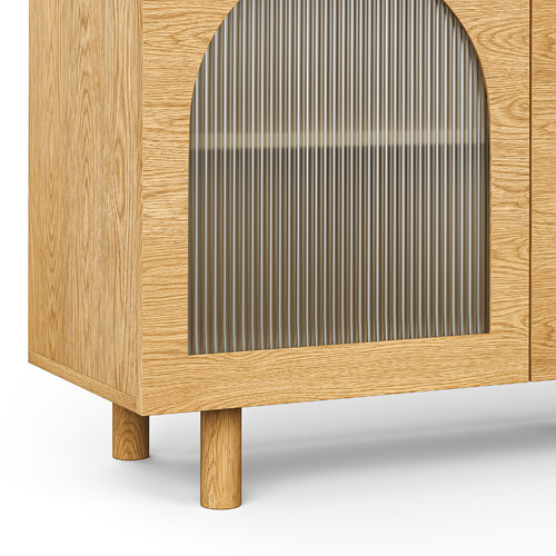 Jaydon 3 Door Fluted Glass Arch Sideboard