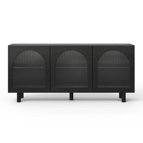 Jaydon 3 Door Fluted Glass Arch Sideboard