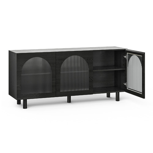 Jaydon 3 Door Fluted Glass Arch Sideboard