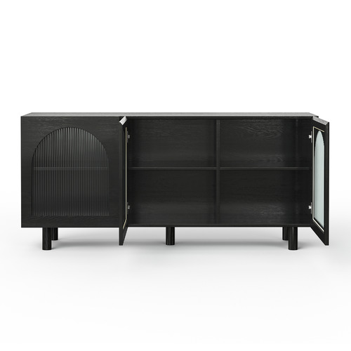Jaydon 3 Door Fluted Glass Arch Sideboard