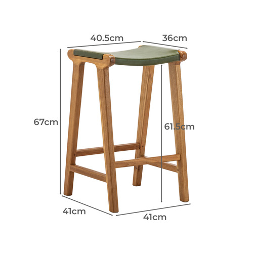 67cm Soraya Flat Leather Bar Stool