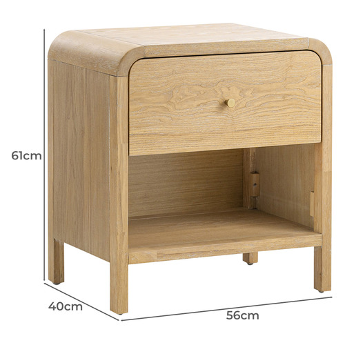 Connor Ash Wood Bedside Table