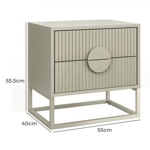 Tessa 2 Drawer Bedside Table