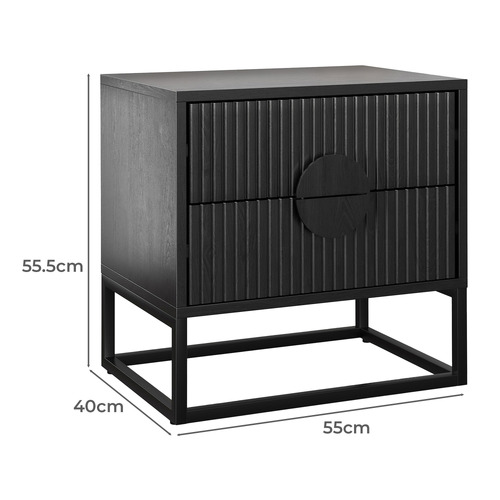 Tessa 2 Drawer Bedside Table