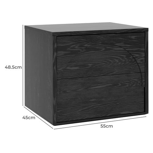 Persei 2 Drawer Bedside Table
