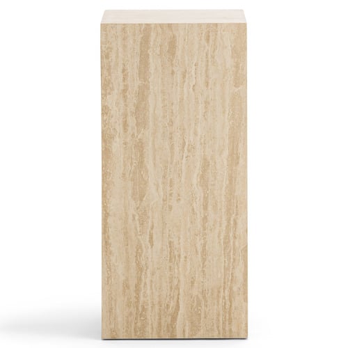 Lorelei Plinth Turkish Travertine Side Table
